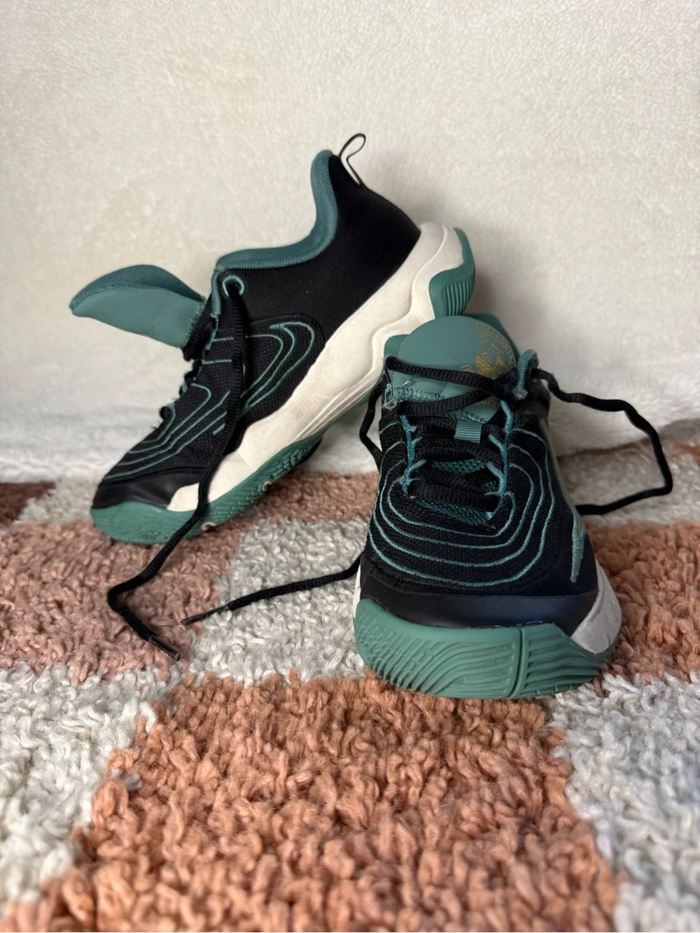 Nike Giannis Kids Black and Teal Basketball Shoes